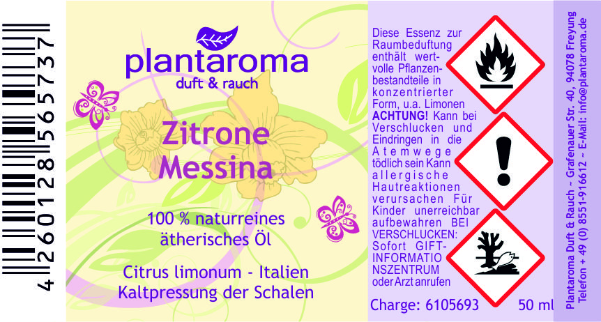 Zitrone Messina, 100 % naturreines ätherisches Öl