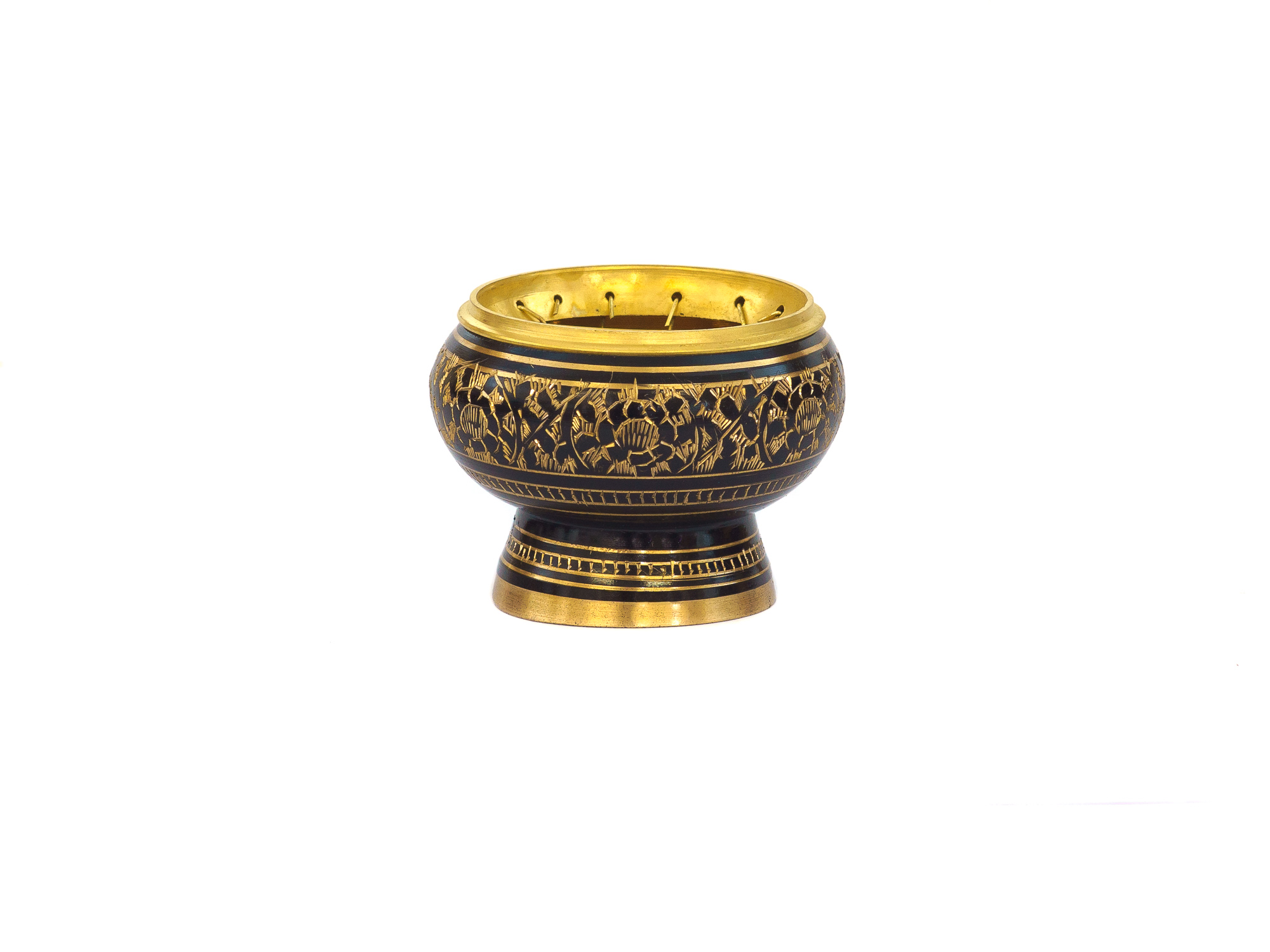 Netzräuchergefäß schwarz/gold, klein