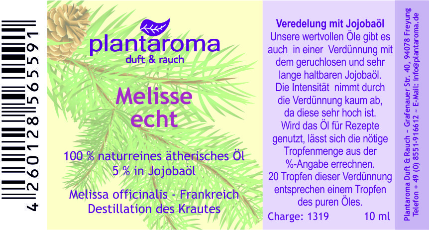 Melisse echt in 100 % naturreinem Jojobaöl