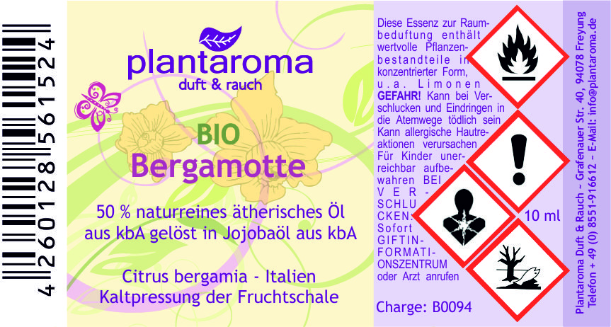 Bergamotte BIO 50 % in Jojoba