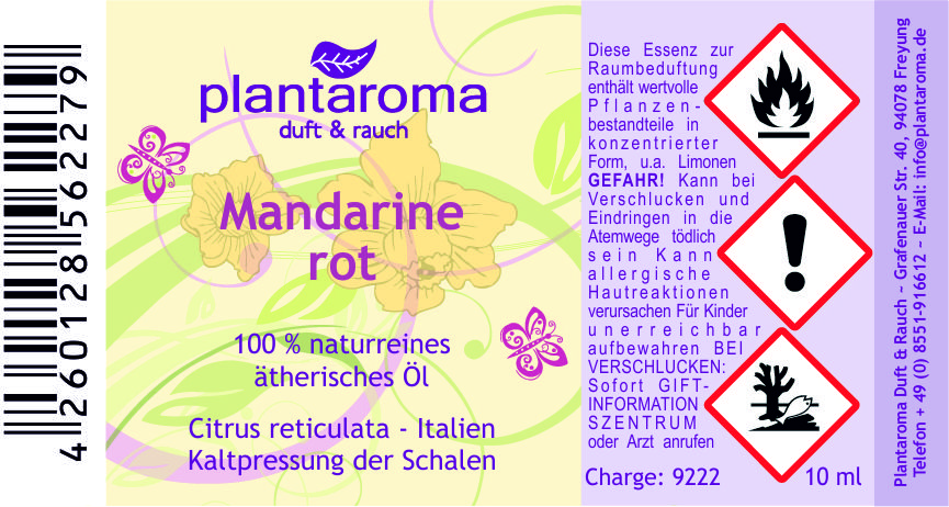 Mandarine rot, 100 % naturreines ätherisches Öl