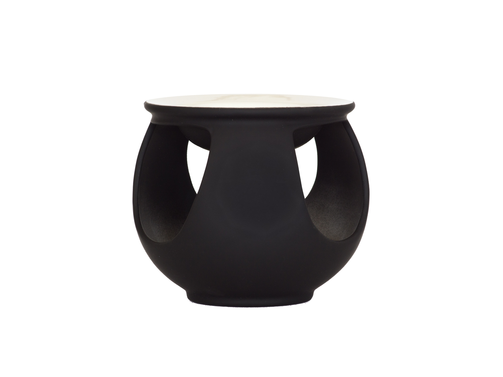 Duftlampe Trio, Keramik, schwarz