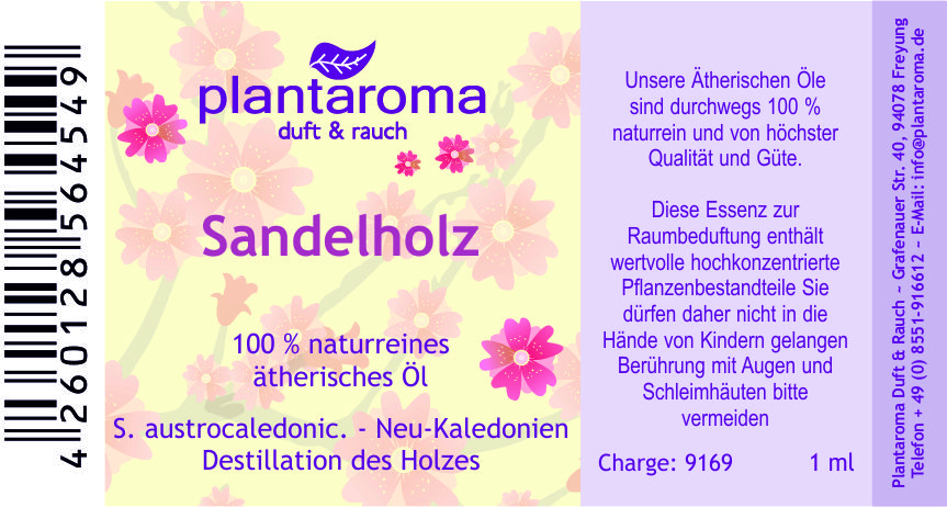 Sandelholz Neu-Kaledonien, 100 % naturreines ätherisches Öl