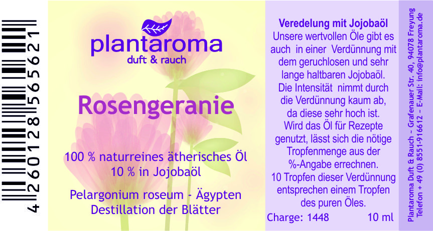 Rosengeranie in 100 % naturreinem Jojobaöl
