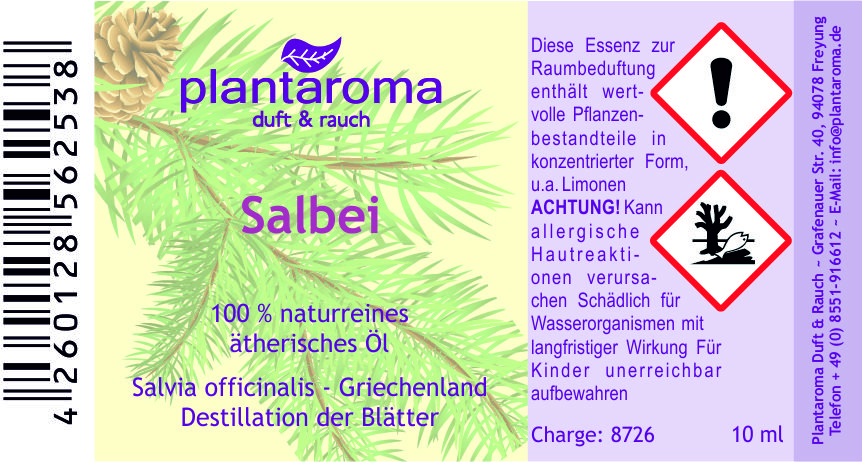 Salbei, 100 % naturreines ätherisches Öl