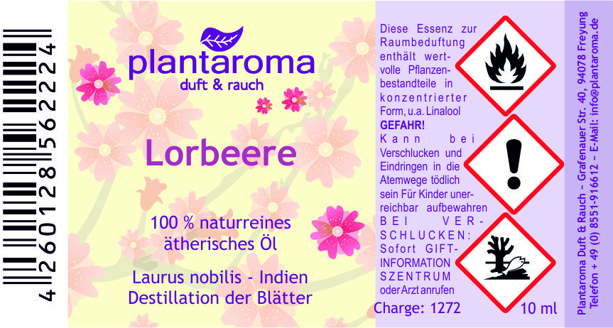 Lorbeere, 100 % naturreines ätherisches Öl