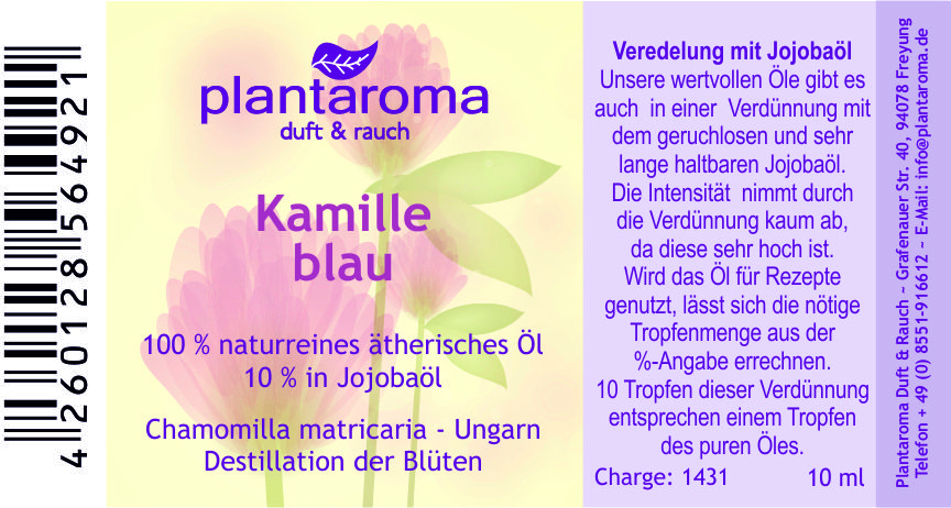 Kamille blau in 100 % naturreinem Jojobaöl