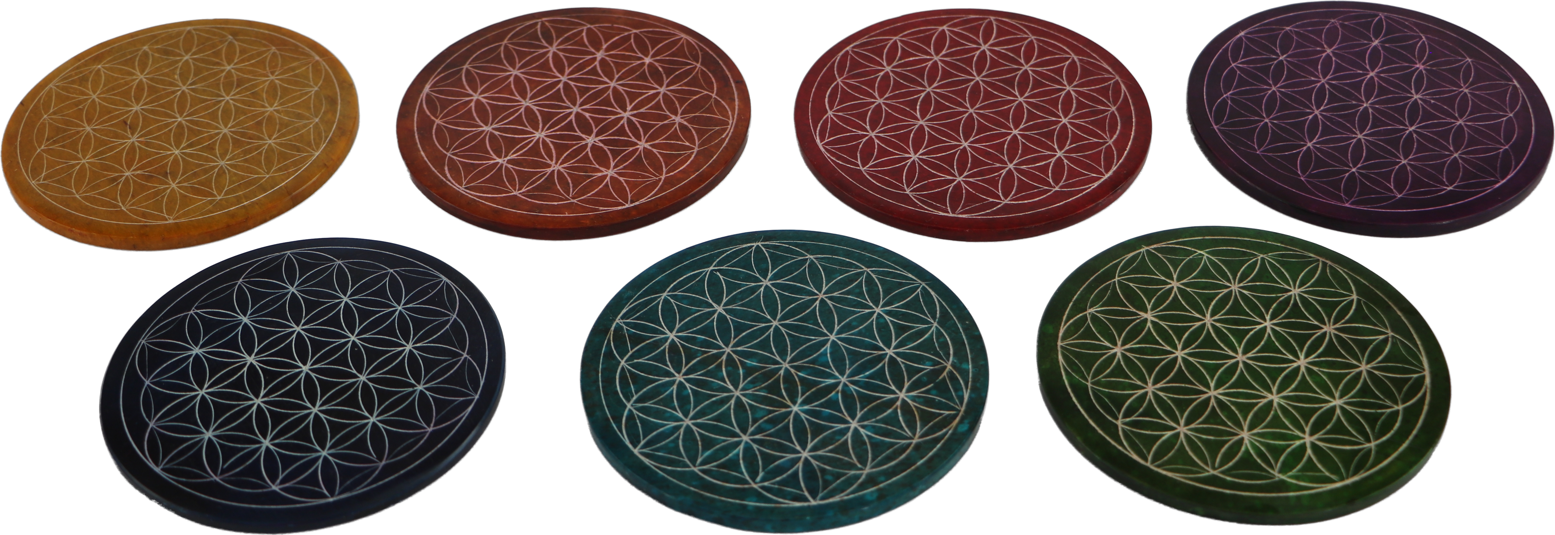 Chakra, Untersetzer - Speckstein, 7er-Set