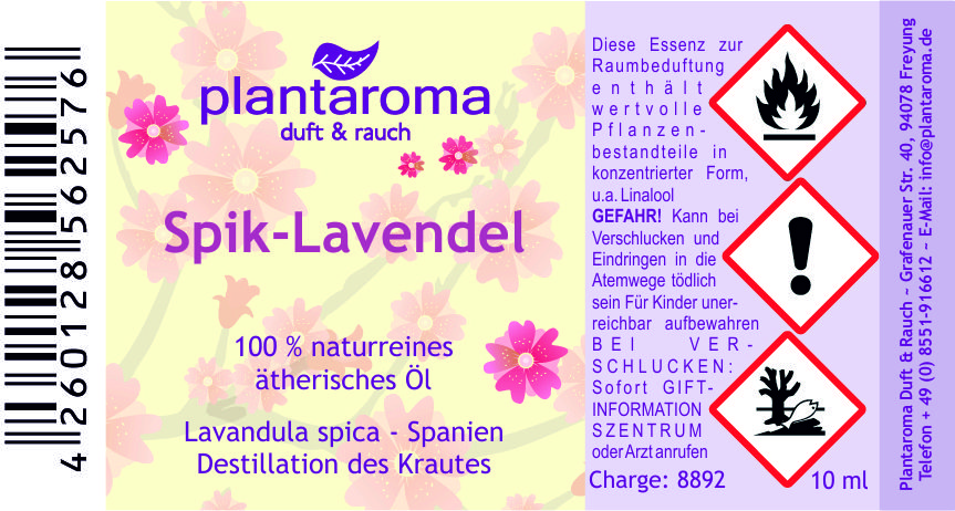 Spik-Lavendel, 100 % naturreines ätherisches Öl