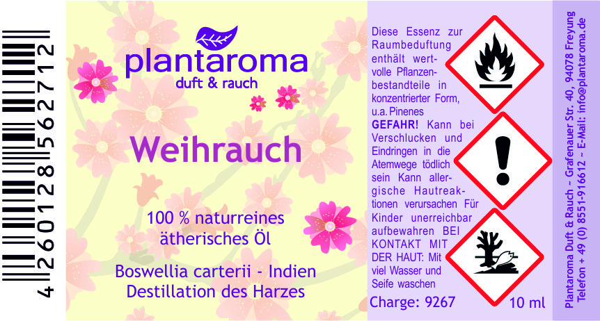 Weihrauch, 100 % naturreines ätherisches Öl