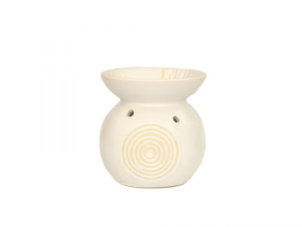 Duftlampe Relief, Keramik, klein, weiß